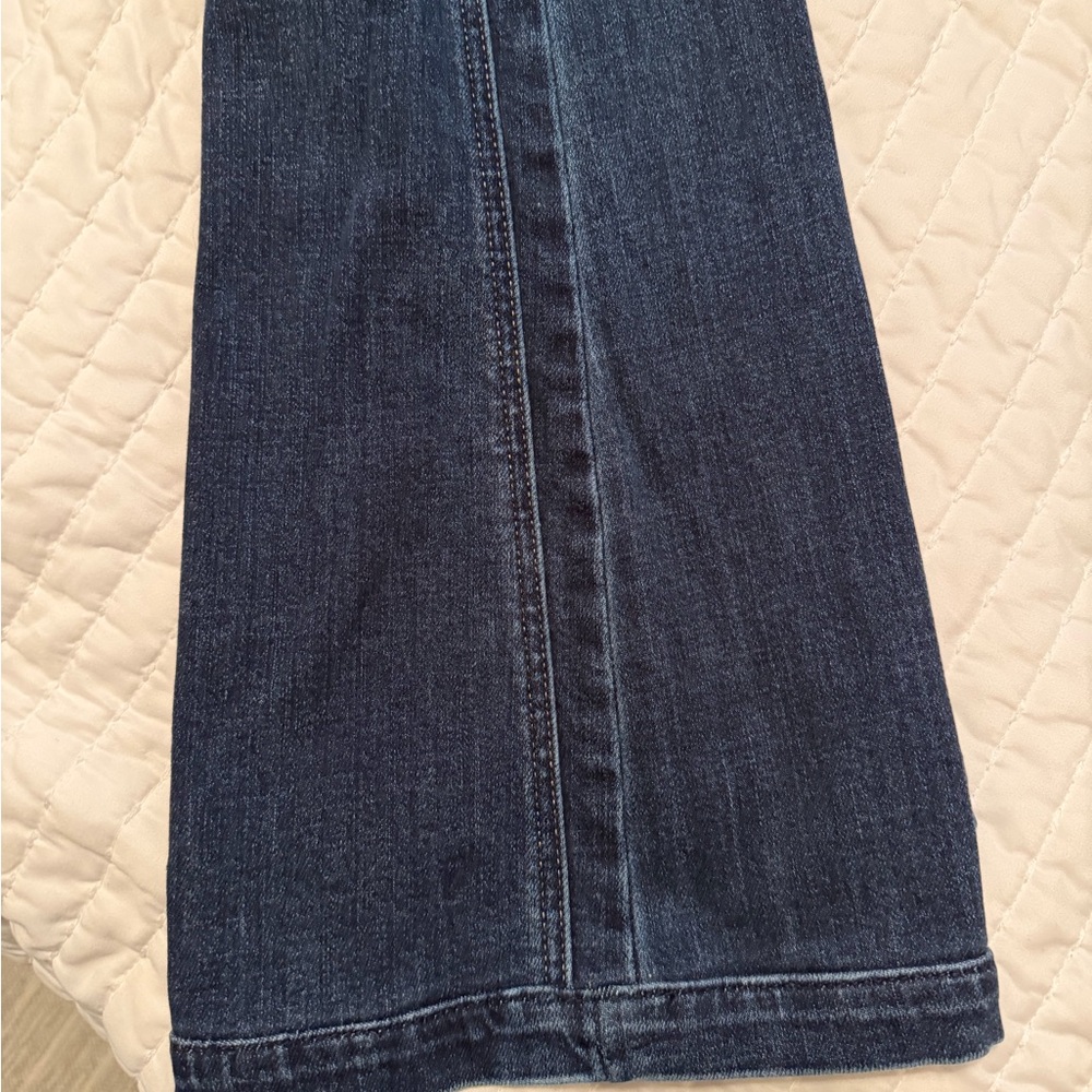 Judy Blue flare Leg Jeans trouser hem side seam dark wash - Picture 6 of 13